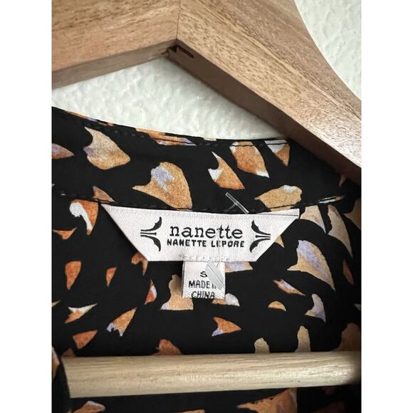 New Nanette Lepore Womens 1/2 Button Blouse Top Multicolor Print Size Small - Picture 8 of 9